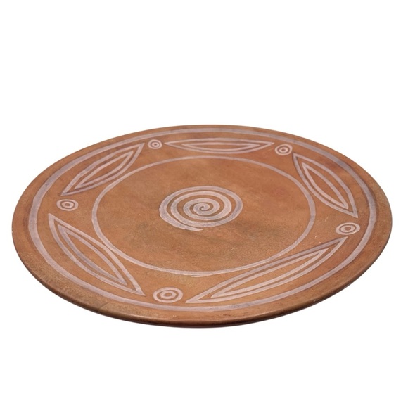 Hand-Carved Kenyan Soapstone Decorative Plate, 12” Tribal Pattern Wall Table Art - Picture 7 of 13
